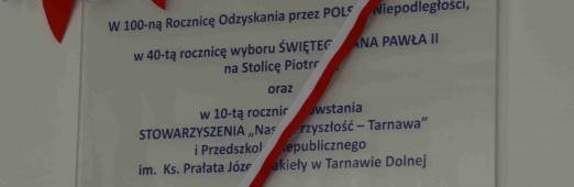 Odsłoniecie tablicy pamiatkowej w Przedszkolu 